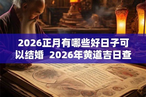 2026正月有哪些好日子可以结婚  2026年黄道吉日查询表结婚