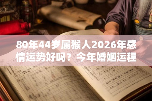 80年44岁属猴人2026年感情运势好吗？今年婚姻运程