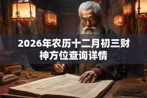 2026年农历十二月初三财神方位查询详情 2026年农历十二月初三财神方位查询详情