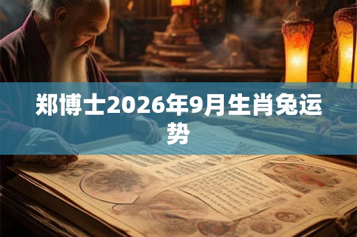 郑博士2026年9月生肖兔运势