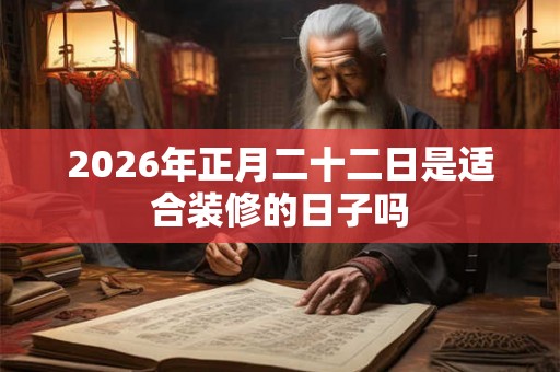 2026年正月二十二日是适合装修的日子吗