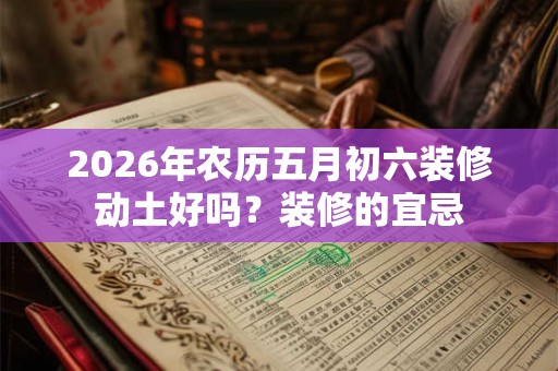 2026年农历五月初六装修动土好吗？装修的宜忌