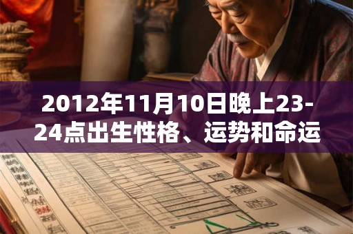 2012年11月10日晚上23-24点出生性格、运势和命运