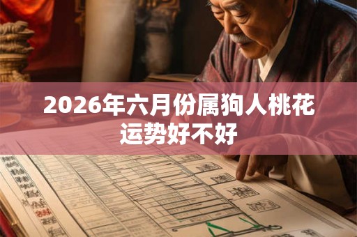 2026年六月份属狗人桃花运势好不好