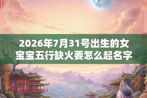 2026年7月31号出生的女宝宝五行缺火要怎么起名字