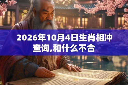 2026年10月4日生肖相冲查询,和什么不合