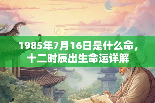 1985年7月16日是什么命，十二时辰出生命运详解