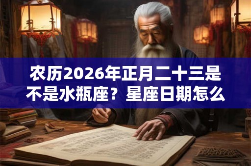 农历2026年正月二十三是不是水瓶座？星座日期怎么划分的？