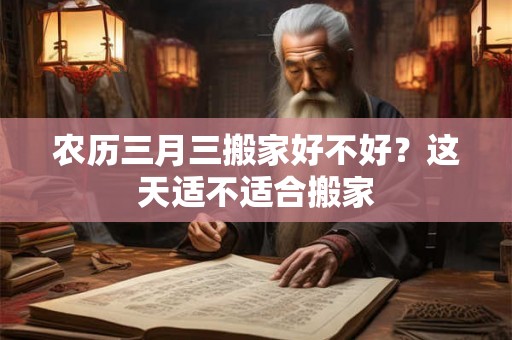 农历三月三搬家好不好？这天适不适合搬家