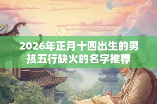 2026年正月十四出生的男孩五行缺火的名字推荐