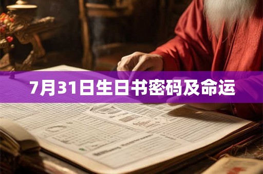 7月31日生日书密码及命运
