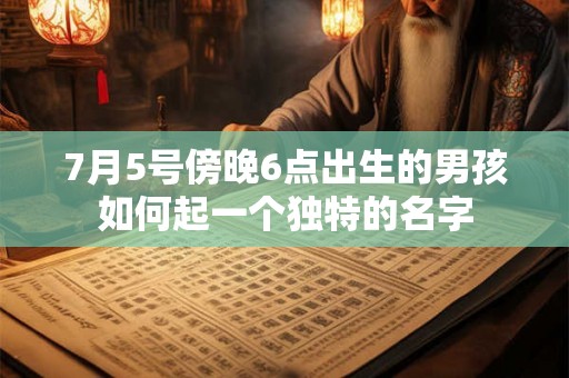 7月5号傍晚6点出生的男孩如何起一个独特的名字