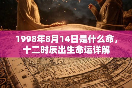 1998年8月14日是什么命，十二时辰出生命运详解