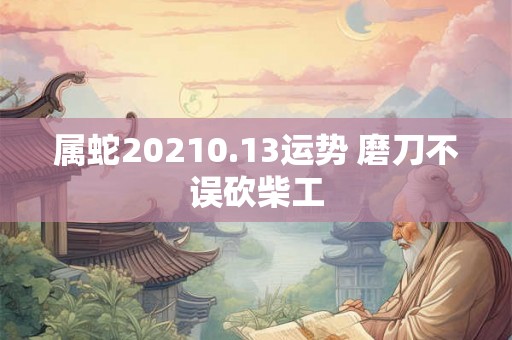 属蛇20210.13运势 磨刀不误砍柴工