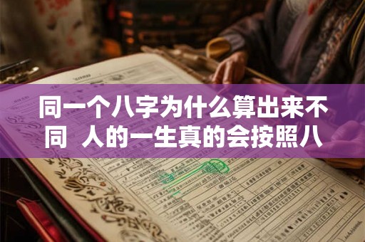 同一个八字为什么算出来不同  人的一生真的会按照八字走吗