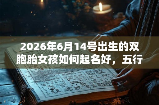 2026年6月14号出生的双胞胎女孩如何起名好，五行属什么？