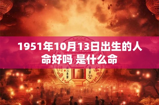 1951年10月13日出生的人命好吗 是什么命