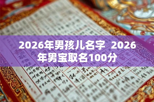 2026年男孩儿名字 2026年男宝取名100分 2026年男孩儿名字 2026年男宝取名100分