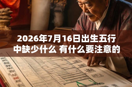 2026年7月16日出生五行中缺少什么 有什么要注意的