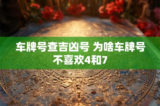 车牌号查吉凶号 为啥车牌号不喜欢4和7