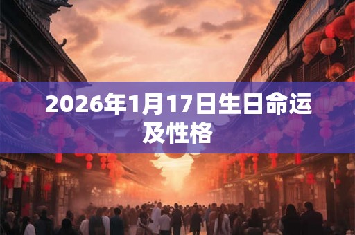 2026年1月17日生日命运及性格