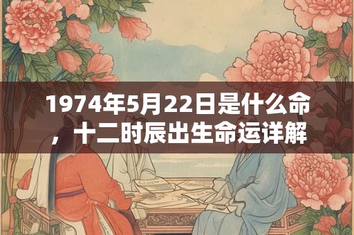 1974年5月22日是什么命，十二时辰出生命运详解