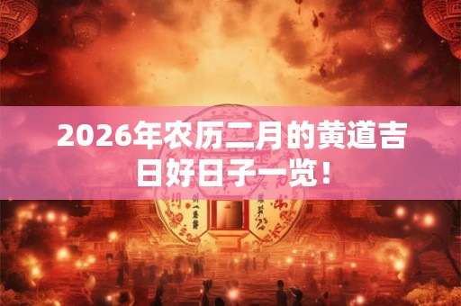 2026年农历二月的黄道吉日好日子一览! 2026年农历二月的黄道吉日好日子一览!