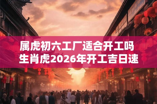 属虎初六工厂适合开工吗 生肖虎2026年开工吉日速查