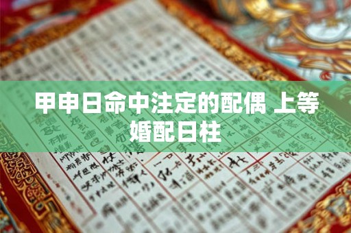 甲申日命中注定的配偶 上等婚配日柱