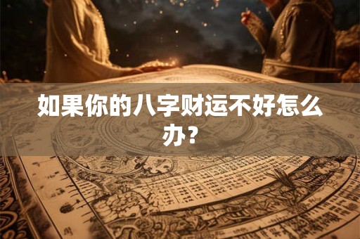 如果你的八字财运不好怎么办? 如果你的八字财运不好怎么办?