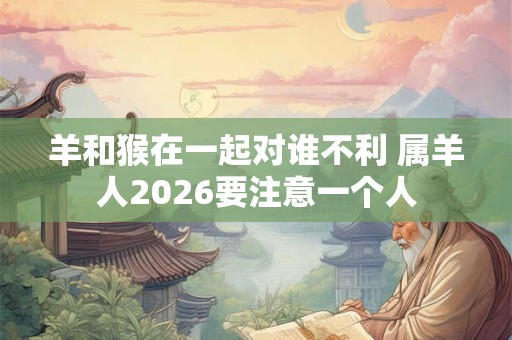 羊和猴在一起对谁不利 属羊人2026要注意一个人