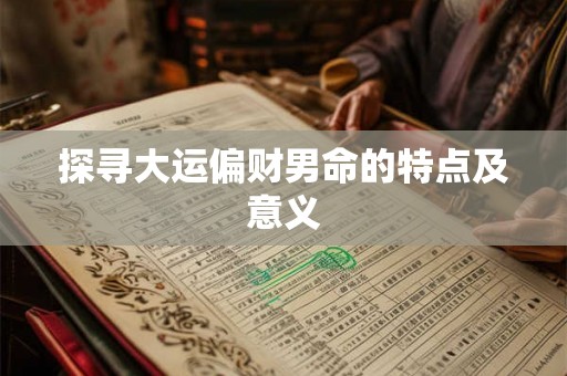 探寻大运偏财男命的特点及意义 探寻大运偏财男命的特点及意义