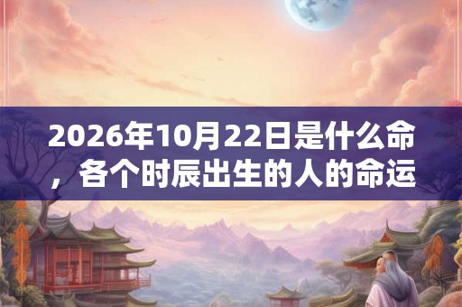2026年10月22日是什么命,各个时辰出生的人的命运 2026年10月22日是什么命,各个时辰出生的人的命运