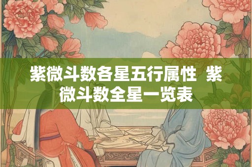 紫微斗数各星五行属性  紫微斗数全星一览表