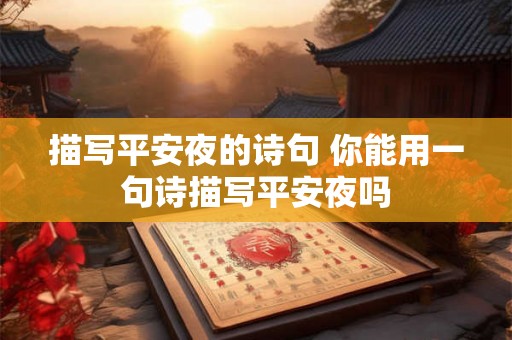 描写平安夜的诗句 你能用一句诗描写平安夜吗