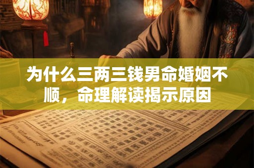 为什么三两三钱男命婚姻不顺，命理解读揭示原因