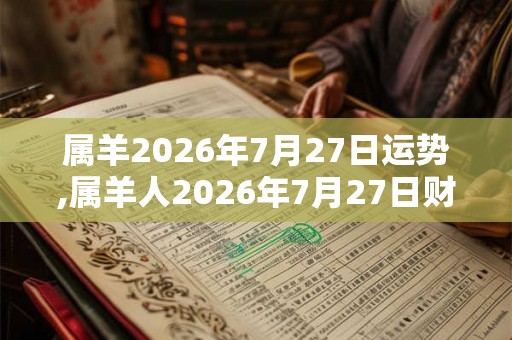 属羊2026年7月27日运势,属羊人2026年7月27日财运,生肖羊2026年7月27日运势 属羊2026年7月27日运势,属羊人2026年7月27日财运,生肖羊2026年7月27日运势