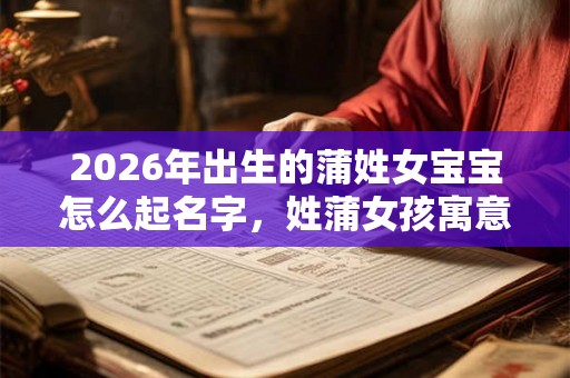 2026年出生的蒲姓女宝宝怎么起名字，姓蒲女孩寓意好的名字