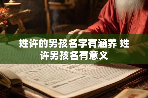 姓许的男孩名字有涵养 姓许男孩名有意义