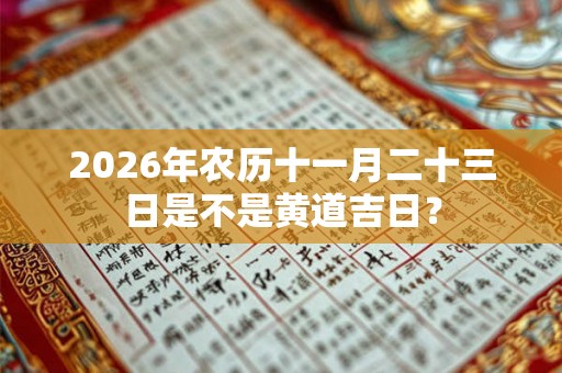 2026年农历十一月二十三日是不是黄道吉日？