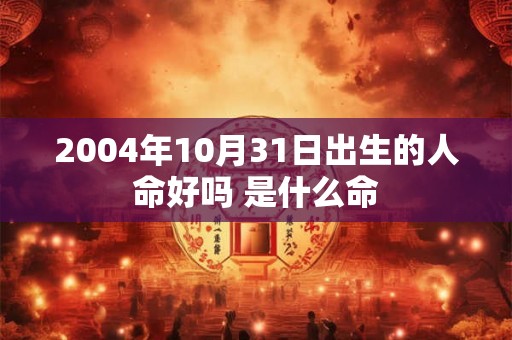 2004年10月31日出生的人命好吗 是什么命