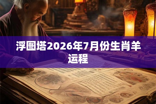 浮图塔2026年7月份生肖羊运程
