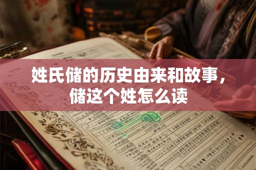 姓氏储的历史由来和故事，储这个姓怎么读