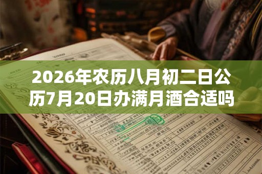 2026年农历八月初二日公历7月20日办满月酒合适吗