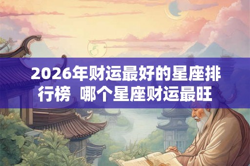 2026年财运最好的星座排行榜  哪个星座财运最旺