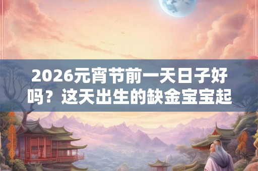 2026元宵节前一天日子好吗？这天出生的缺金宝宝起名