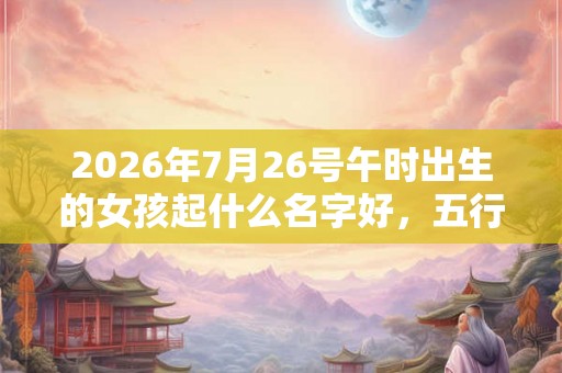 2026年7月26号午时出生的女孩起什么名字好，五行是什么？