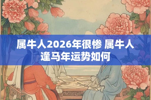 属牛人2026年很惨 属牛人逢马年运势如何 属牛人2026年很惨 属牛人逢马年运势如何