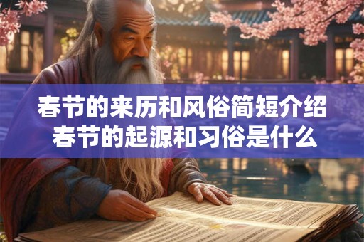 春节的来历和风俗简短介绍 春节的起源和习俗是什么 春节的来历和风俗简短介绍 春节的起源和习俗是什么