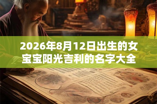 2026年8月12日出生的女宝宝阳光吉利的名字大全
